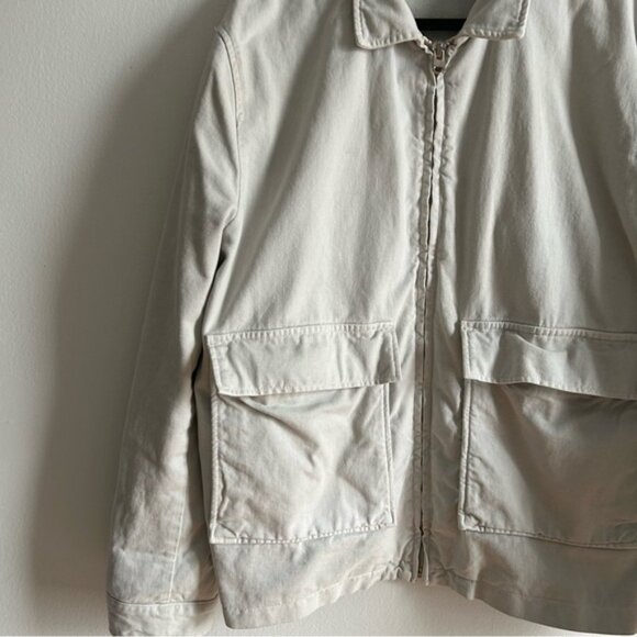 Zara Sz XL Cotton Off Grey Full Zip Thick Jacket - Picture 6 of 11